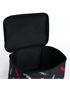 Косметичка на молнии, с ручкой, цвет чёрный Бако текстиль