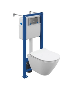 Комплект CITY SMART CO DPL EO slim: унитаз подвесной с сиденьем дюропласт + инсталляция 1 Cersanit