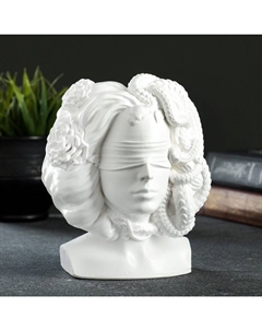 Фигурное кашпо для цветов «Горгона Медуза», 170 мл, 16×10.5×12.5 см, гипс, белое Хорошие сувениры