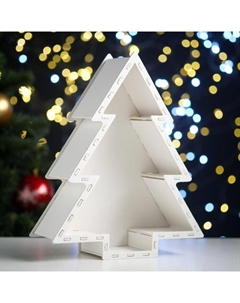 Подарочная упаковка "Ёлка" (24,5*8,5*29,5) МДФ 3мм, окрашен., Белый Дарим красиво