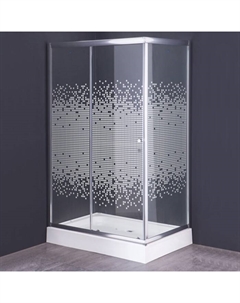 Душевое ограждение Comforty 33М, прозрачное стекло с рисунком мозаика, с поддоном, 1200х800х1925 мм