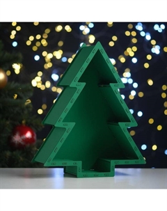 Подарочная упаковка «Ёлка», 24.5×8.5×29.5 см, МДФ 3 мм, зелёный Дарим красиво