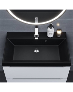 Раковина Uperwood Classic Quartz 70 см, кварцевая, черная матовая, космос