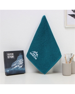 Полотенце махровое «. Покорения вершин», 35×50±5 см, хлопок 100%, бирюзовое Этель