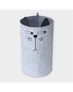 Корзина для хранения Funny «Котяра», 29×29×54 см, серая Eva