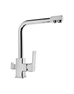 Смеситель для кухни Accoona A51126, однорычажный, излив 189 мм, выход на питьевую, хром