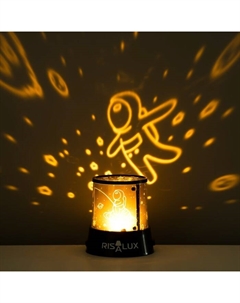 Ночник-проектор "Космонавт в космосе" LED USB/от батареек черный 10,8х10,8х11,5 см Risalux