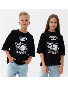 Футболка детская : Bascetball kids, чёрная, рост 134 см Minaku