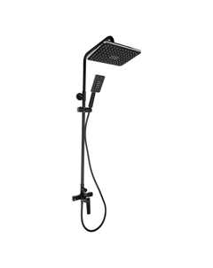 Душевая система Accoona A83123F, однорычажная, с тропическим душем, чёрная