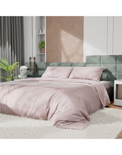 Постельное бельё 1.5-спальное «», тенсель, пудра Этель