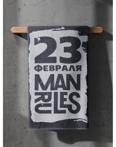 Полотенце махровое «» Man rules, 50×90 см, хлопок 100%, серое Этель