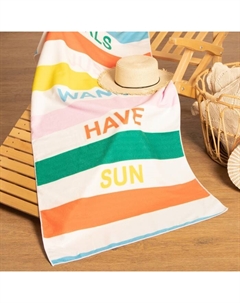 Полотенце пляжное "Girls wanna have sun" 70*140 см,100%п/э,250гр/м2 Этель