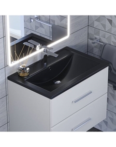 Раковина Uperwood Foster Quartz 70 см, кварцевая, черная матовая, уголь