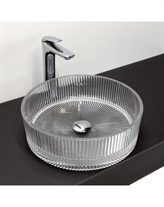 Раковина накладная Comforty CF21001, стеклянная, круглая, прозрачное стекло, 40 см