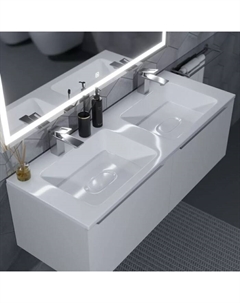 Раковина полувстраиваемая двойная Uperwood Modul 120 см, прямоугольная