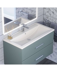 Раковина Uperwood Foster Quartz 90 см, кварцевая, белая матовая, жасмин