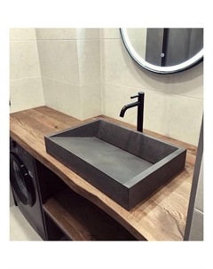 Раковина Uperwood Mariana, накладная, 60×40 см, прямоугольная, графит