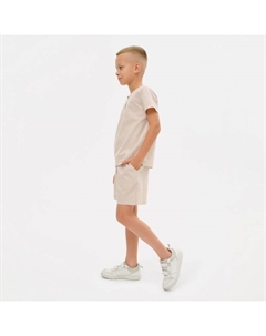 Комплект для мальчика (рубашка, шорты) : Cotton Collection, бежевый, рост 116 см Minaku