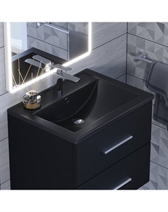 Раковина Uperwood Foster Quartz, кварцевая, 60 см, чёрная матовая, космос