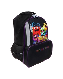 Рюкзак школьный, эргономичная спинка, 37×26×13 см «Монстрики» Calligrata