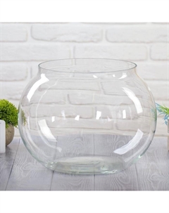 Ваза «Шаровая», 17 л, d горл. 24 см, 36×27 см, стекло, прозрачная Evis