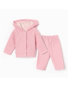 Костюм: толстовка и брюки, рост 80-86 см, розовый Крошка я