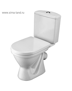 Унитаз-компакт Santek «Алькор» косой выпуск с системой «Антивсплеск», двухрежимная арматура «Уклад», сиденье дюропласт