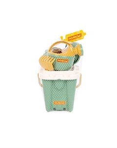 Набор игрушек для песочницы, 7 предметов: ведро-замок, ситечко, лопатка, грабельки, формочки, лейка Полесье