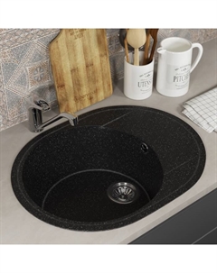 Мойка кухонная из камня Uperwood ECON UPD-107, 004, овальная, цвет 004 черная матовая