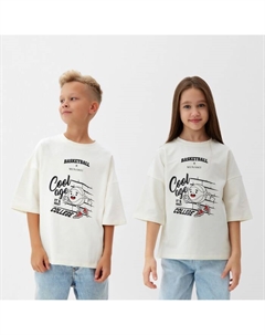 Футболка детская : bascetball kids, цвет молочный, рост 152 см Minaku