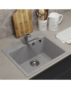 Мойка кухонная из камня Uperwood ECON UPD-408, 003, прямоугольная, цвет 003 серая матовая