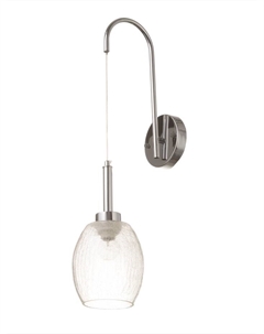 Бра «Кейти» 1×40 Вт Е27 прозрачный/серебро 23×14×47+80 см Bayerlux