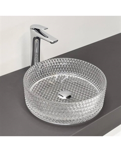 Раковина накладная Comforty CF21003, стеклянная, круглая, прозрачное стекло, 36 см