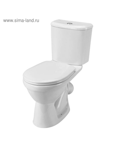 Унитаз-компакт Santek «Бореаль» косой выпуск с системой «Антивсплеск», двухрежимная арматура Siamp, сиденье дюропласт