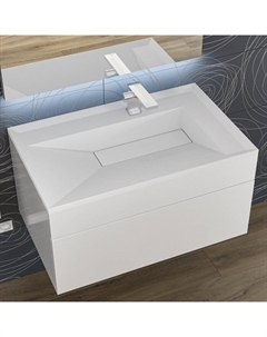 Раковина полувстраиваемая Uperwood Lotus 80 см, прямоугольная, белая матовая