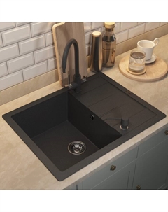 Кухонная мойка кварцевая Uperwood Quartz UPD-03, прямоугольная, цвет 04 черная