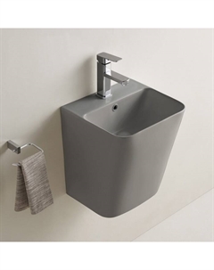 Раковина подвесная Comforty 500QMH, моноблок, прямоугольная, цвет светло-серый матовый