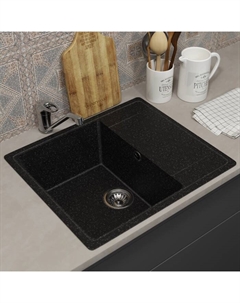 Мойка кухонная из камня Uperwood ECON UPD-201, 004, прямоугольная, цвет 004 черная матовая