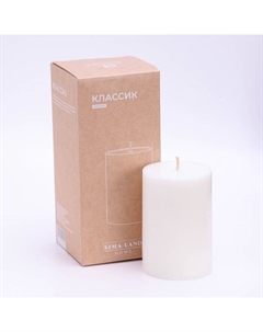 Свеча-цилиндр гладкая, 7×10.5 см, пальмовый воск, белая, 18 ч, Sima Home Sima-land home