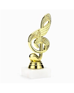 Кубок «Скрипичный ключ», наградная фигура, подставка камень белая, 14.5 см Сима-ленд
