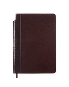 Ежедневник недатированный А5, 160 листов, ESCALADA, твёрдая обложка из искусственной кожи, перфорация, блинтовое тиснение, ляссе, кремовый блок 70 г/м², коричневый Feniks