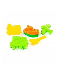 Набор игрушек для песочницы, 5 предметов: кораблик, совок, формочки, МИКС Полесье