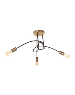 Люстра «Узел» 3×40 Вт Е27 черный/латунь 52×52×36 см Bayerlux