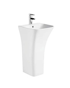 Раковина напольная Comforty 173, моноблок, с пьедесталом, прямоугольная, цвет белый