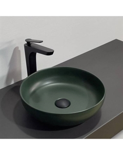 Раковина накладная Comforty 113MDG, круглая, цвет тёмно-зелёный матовый