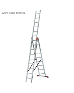 Лестница MONTO TRIBILO, трехсекционная, с траверсой, 10 ступеней Krause