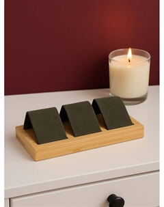 Подставка под серьги, дерево, 3 пары, 15.5×6.8×4.5 см, чёрная Qf