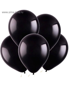 Воздушные шары латексные 12", пастель, 100 шт., чёрные Веселуха
