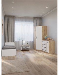 Шкаф угловой «», 900×900×2100 мм, цвет дуб вотан/белый Клик мебель