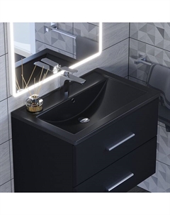 Раковина Uperwood Foster Quartz 70 см, кварцевая, черная матовая, космос